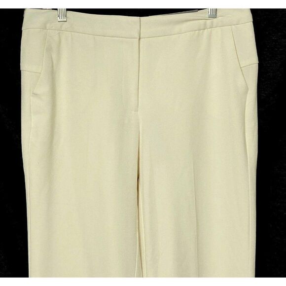 Wide Leg Dress Pants Winter White Modern Fit Seamed Mark Eisen Sz 10 NEW - Picture 4 of 8